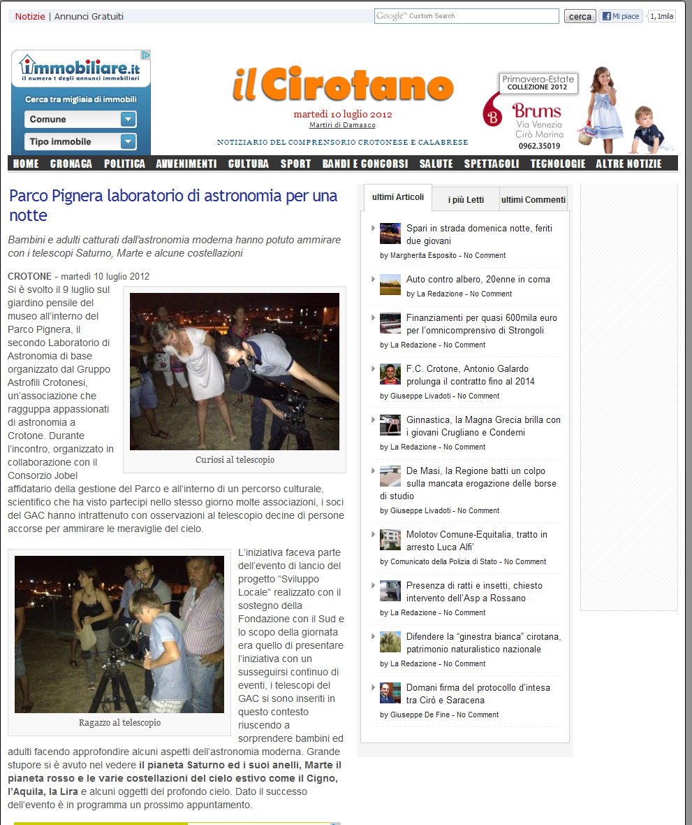 Stampa locale - il Cirotano